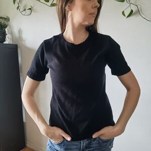 Black Y2K 90s Baby Tee Top by COTTON Ginny Minimalist